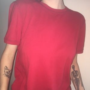Red T-shirt with Black Stitching